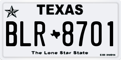 TX license plate BLR8701