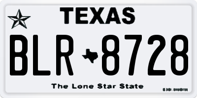 TX license plate BLR8728