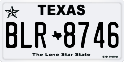 TX license plate BLR8746