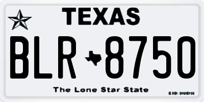 TX license plate BLR8750