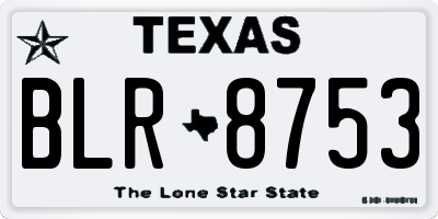 TX license plate BLR8753
