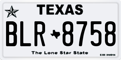 TX license plate BLR8758