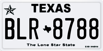 TX license plate BLR8788