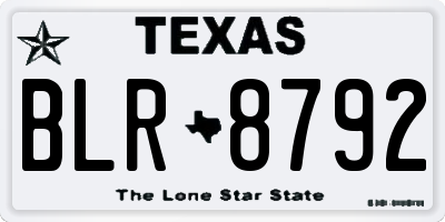 TX license plate BLR8792