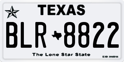TX license plate BLR8822