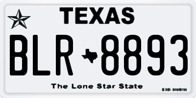 TX license plate BLR8893