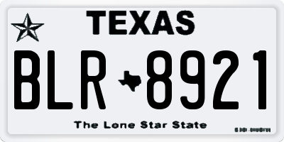 TX license plate BLR8921