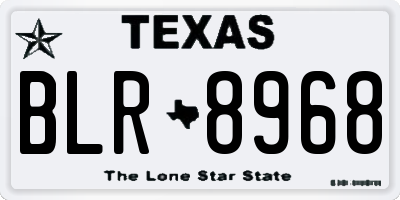 TX license plate BLR8968