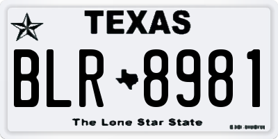 TX license plate BLR8981