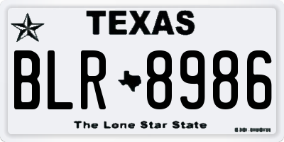 TX license plate BLR8986
