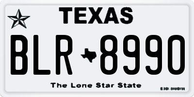 TX license plate BLR8990