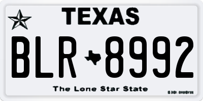 TX license plate BLR8992