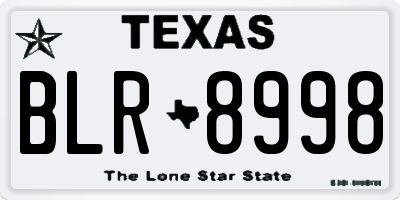 TX license plate BLR8998