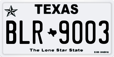 TX license plate BLR9003