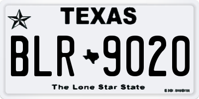 TX license plate BLR9020
