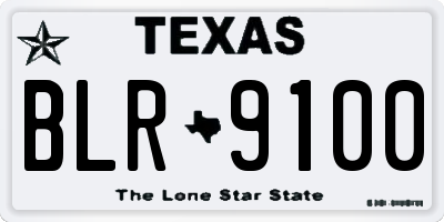 TX license plate BLR9100