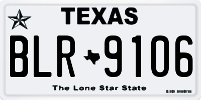 TX license plate BLR9106