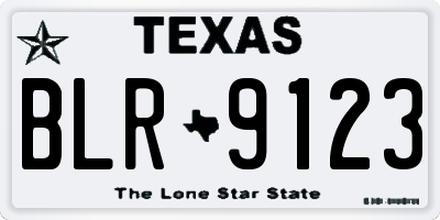 TX license plate BLR9123