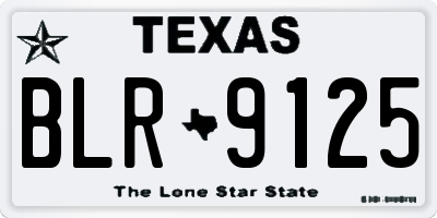 TX license plate BLR9125