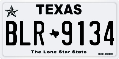 TX license plate BLR9134