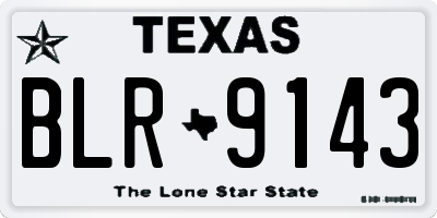 TX license plate BLR9143