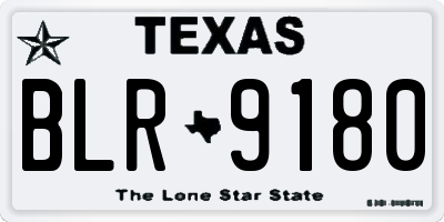 TX license plate BLR9180