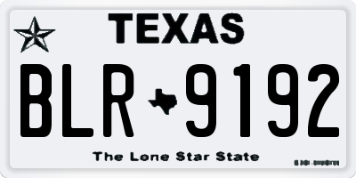 TX license plate BLR9192