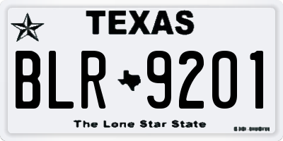 TX license plate BLR9201