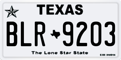 TX license plate BLR9203