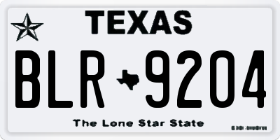 TX license plate BLR9204