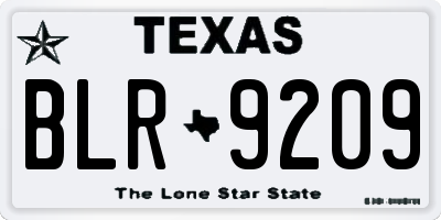TX license plate BLR9209