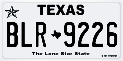 TX license plate BLR9226