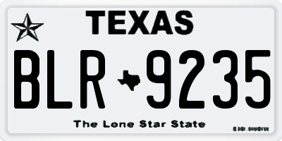 TX license plate BLR9235