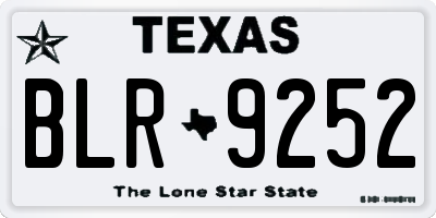 TX license plate BLR9252
