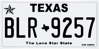 TX license plate BLR9257