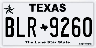 TX license plate BLR9260