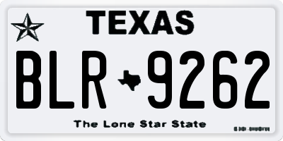 TX license plate BLR9262