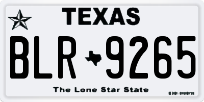 TX license plate BLR9265