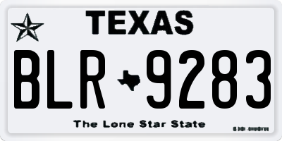 TX license plate BLR9283
