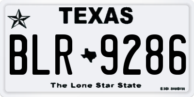 TX license plate BLR9286