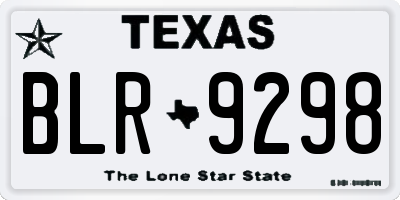TX license plate BLR9298
