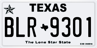 TX license plate BLR9301