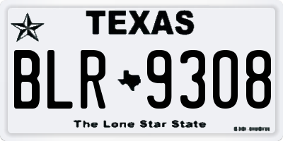 TX license plate BLR9308