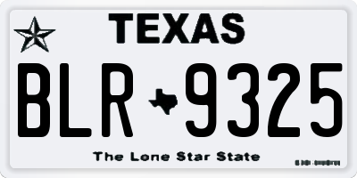 TX license plate BLR9325
