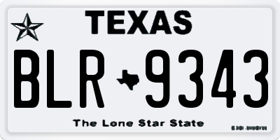 TX license plate BLR9343