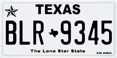 TX license plate BLR9345