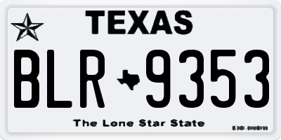 TX license plate BLR9353