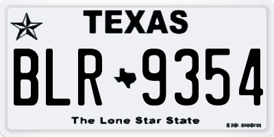 TX license plate BLR9354