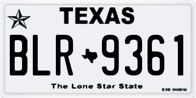 TX license plate BLR9361