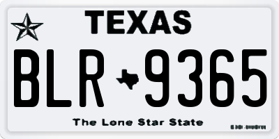 TX license plate BLR9365